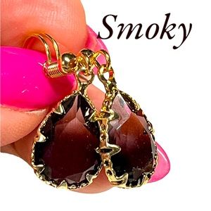 Smoky gradient ,fade to black /bi Coloured earrings